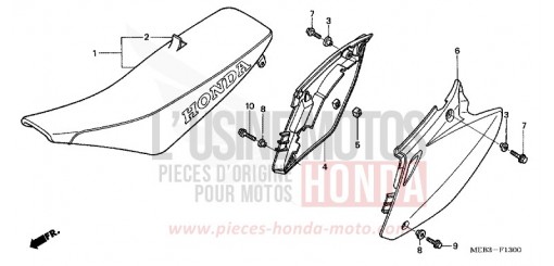SIEGE/COUVERCLE LATERAL (CRF450R2,3,4) CRF450R2 de 2002